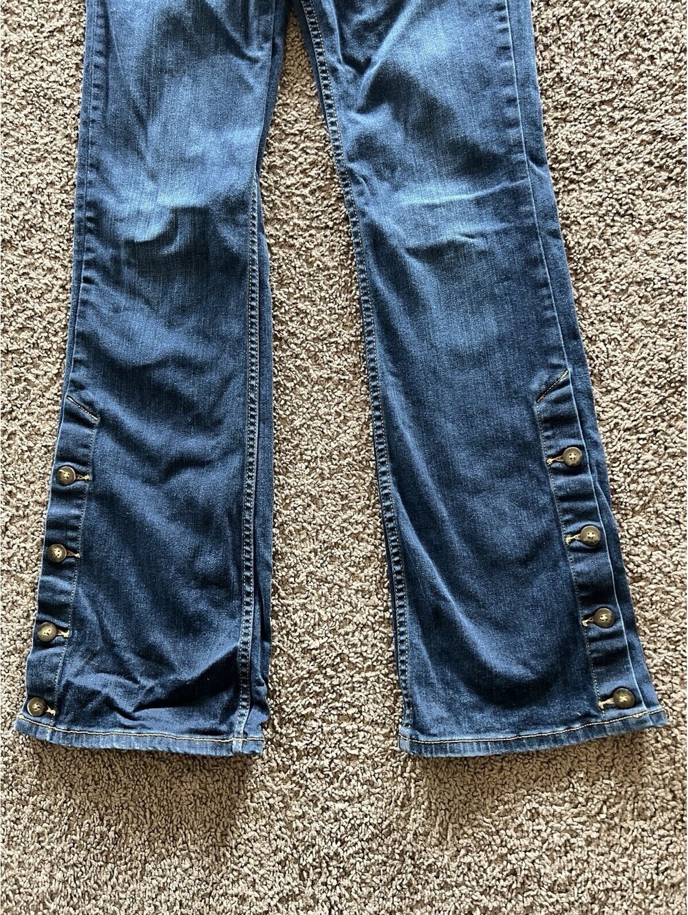 Anthropologie Pilcro & The Letterpress HighRise Bootcut Jeans Sz 28 Button Hem